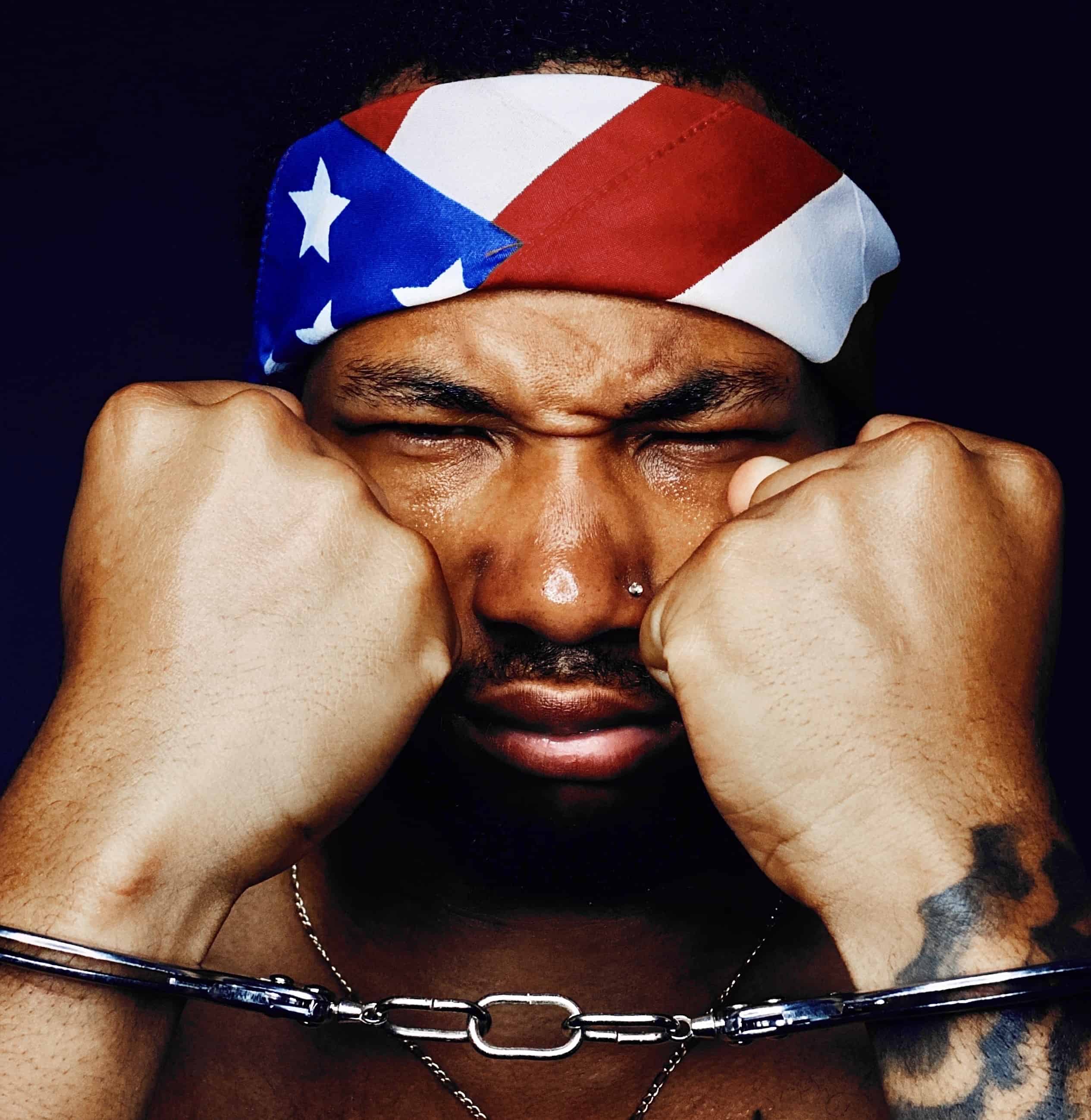 black man in handcuffs